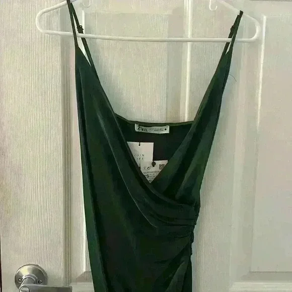 NWT Zara Draped Lingerie-Style Dress - Picture 4 of 7